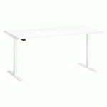 BUREAU DROIT ASSIS-DEBOUT À RÉGLAGE ÉLECTRIQUE 160 X 80 CM BLANC ERGOMAXX PIEDS BLANC