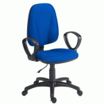 CHAISE DE BUREAU TWISTY - TISSU NON FEU M1 BLEU - AVEC ACCOUDOIRS