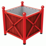 JARDINIÈRE AC/BOIS PROVINCE BOULE 80X80 CM ACAJ/ROUGE 3020 - PROCITY