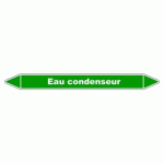 LOT DE 3 - MARQUEUR TUYAUTERIE - EAU CONDENSEUR - VINYLE LAMINÉ - NFX 08-105 355 X 37 MM