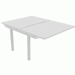 MULTIPOSTE SUIVANT L120XP163 CM BLANC PLATEAU ÉCHANCRÉ - BURONOMIC