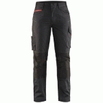 PANTALON DE TRAVAIL SERVICES STRETCH FEMME NOIR/ROUGE TAILLE 52C - BLAKLADER