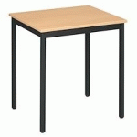 TABLE MULTI-USAGES HÊTRE L 70 X P 60 CM - ÉCO - PIÉTEMENT NOIR