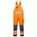 PORTWEST TX52 COTTE À BRETELLES HV DIJON ORANGE/MARINE - TAILLE L