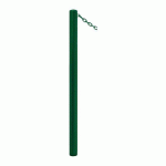 POTELET CARREFOUR Ø60 MM CHAINES 1 ANNEAU ZINC VERT 6005 - PROCITY