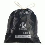 SAC POUBELLE 110 LITRES À LIENS COULISSANTS BRUNEAU GRIS - 100 SACS