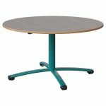 TABLE MALIBU Ø 120 T4 PC STRA ALAISÉ BÉTON F186/BLEU 5018