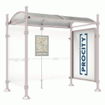 ABRI BUS PROVINCE 2.50 M VITRINE 1 BARD LAT. BOULE GRIS 7044 - PROCITY