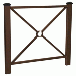 BARRIÈRE PAGODE 1.08 M - 2 POMMEAUX NOIRS - ZINC MARRON 8017 - PROCITY