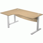 BUREAU 90° GAUCHE AVEC VOILE DE FOND VISUAL - 180 CM - CHÊNE - ARTARREDI