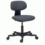 CHAISE DE BUREAU ZERTY TISSU GRIS FONCÉ - DOSSIER BAS - SANS ACCOUDOIRS - MÉCANISME HAUT/BAS - PIEDS NOIR