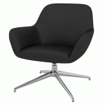 FAUTEUIL CITY DOSSIER BAS PIED ALU ENDUIT PVC NOIR - QUADRIFOGLIO