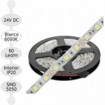 JANDEI - BANDE LED 24V 6000K INTÉRIEUR 60LED/M SMD5050 ADHÉSIF 3M BOBINE 5M BANDE LED 24V