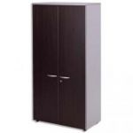 MT INTERNATIONAL ARMOIRE HAUTE À PORTES PLEINES 1 TABLETTE FIXE+3 RÉGLABLES WENGÉ L90X H180X P48 CM