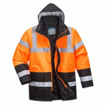 PORTWEST S467 PARKA HV BICOLORE ORANGE/NOIR - TAILLE 4XL