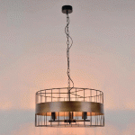 SUSPENSION CYLINDRE EN MÉTAL FILAIRE NOIR/BRONZE - MANUTAN COLLECTIVITÉS