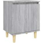 TABLE DE CHEVET AVEC PIEDS EN BOIS SONOMA GRIS 40X30X50 CM