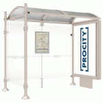 ABRI BUS PROVINCE 2.50 M CAISSON 1 BARDAGE INOX GRIS 7044 - PROCITY