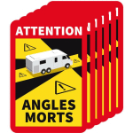 SIGNALETIQUE.BIZ FRANCE - AUTOCOLLANTS ATTENTION ANGLES MORTS CAMPING-CAR (M0379). AUTOCOLLANT ANGLE MORT POUR CAMPING-CARS POIDS LOURDS. STICKERS 17