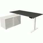 BUREAU RÉGLABLEAVEC RANGEMENT MOVE 1 - BLANC - ANTHRACITE - KERKMANN