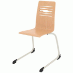 CHAISE COQUE YOGA PIÈTEMENT LUGE ACIER - HÊTRE NATUREL/BLANC - RODET