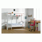PACK LIT SUPERPOSÉ DOUGLAS + 2 MATELAS  BLANC 90X190 CM/OPT:MATELAS FEEVAH HR
