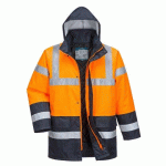 PORTWEST ES466 ES1 ESSENTIAL VESTE DE CIRCULATION HIVERNALE CONTRASTÉE HAUTE VISIBILITÉ ORANGE/MARINE - TAILLE M