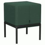 POUF ASSIS DEBOUT LOTUA TISSU 100% POLYESTER VERT BOUTEILLE - SOKOA
