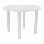 TABLE DE RÉUNION 4 PIEDS Ø 120 CM BLANC/BLANC - QUADRIFOGLIO