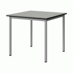 TABLE MALIBU 80X80 T5 4P STRA ISOS GRIS 1400/NOIR GRIS 9006
