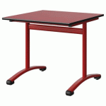 TABLE MALIBU 80X80 T5 DL STRA ROUGE U321/NOIR ROUGE 3020
