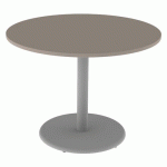 TABLE MENORCA Ø 100 T6 - ÉP. 24 MM STRA ABS PRALINE/9006 - MOBIDECOR