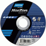 25 MEULES DE TRONÇONNAGE PLATES NORZON QUICK CUT - 230 X 2,50 X 22,23 MM NORTON