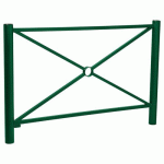 BARRIÈRE PROVINCE SIMPLE CROIX 1.57 M INOX - ZINC VERT 6005 - PROCITY