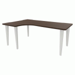 BUREAU EVIDENCE ASYMÉTRIQUE 180X120 RETOUR G NOYER/BLANC - VINCO