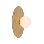 APPLIQUE MURALE LINDBY ZAIN, COULEUR BOIS/BLANC, VERRE, Ø 33 CM, G9