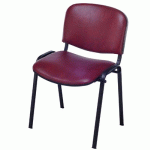LOT DE 5 CHAISES CLUNY PIÈTEMENT CHROMÉ TISSU PVC M2 COLORIS BORDEAUX - MANUTAN COLLECTIVITÉS