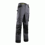 PANTALON DE TRAVAIL RENFORCÉ STRETCH MULTIPOCHES BARU GRIS ET JAUNE M COVERGUARD
