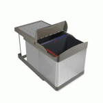 POUBELLES DE RECYCLAGE POUR LA CUISINE - 2 X 16 LITRES - GRIS EMUCA