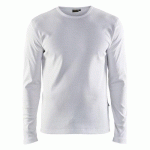 T-SHIRT MANCHES LONGUES COL ROND BLANC TAILLE L - BLAKLADER