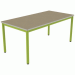 TABLE CARÉLIE 160X80 T5 STRAT POLY. HÊTRE MIEL BEIGE/VERT AC - MOBIDECOR