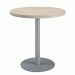 TABLE DE RÉUNION RONDE CHÊNE GRIS Ø 80 CM - PIÉTEMENT ALUMINIUM - ARCH