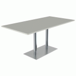 TABLE MENORCA 160X80 T6 - ÉP. 24MM STR ABS GRIS PERLE/CHROMÉ - MOBIDECOR