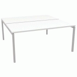 BUREAU BENCH L.160XP.163CM IDEA PIED 01 BLANC/ALUMINIUM - QUADRIFOGLIO