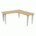 BUREAU EVIDENCE SYMÉTRIQUE 160X160 CHÊNE CLAIR/ALU - VINCO