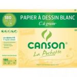 CANSON POCHETTE DE 12 FEUILLES DE PAPIER DESSIN C A GRAIN 180G 24X32CM REF-27102