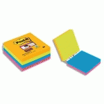 CUBE POST-IT SUPER STICKY EASY SELECT - 76 X 76 MM - 4 BLOCS AMOVIBLES DE 74 FEUILLES - COLORIS NEON