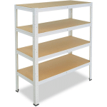 SHELFPLAZA - HOME 100X100X40CM ÉTAGÈRE CHARGE LOURDE BLANC / ETAGERE METALLIQUE 4 NIVEAUX / 175KG CAPACITÉ CHARGE / ETAGERE EN METAL, ÉTAGÈRES DE