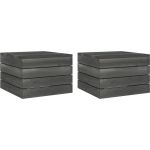 VIDAXL - TABLES PALETTE DE JARDIN 2 PCS BOIS DE PIN MASSIF GRIS FONCÉ