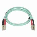 STARTECH.COM CÂBLE FIBRE OPTIQUE MULTIMODE DE 1M LC/UPC À LC/UPC OM4, FIBRE ZIPCORD 50/125ΜM LOMMF/VCSEL, RÉSEAUX 100G, FAIBLE PERTE D